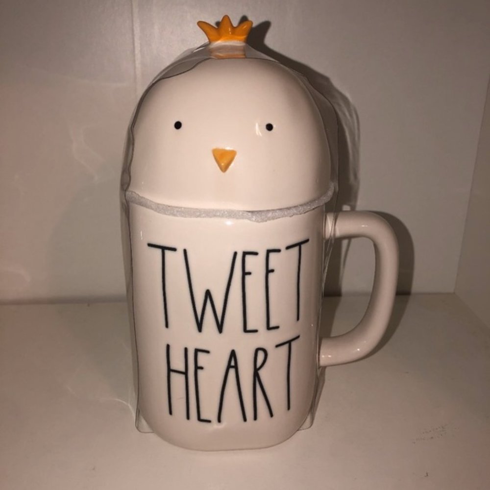 Rae Dunn Easter TWEET HEART mug Topper White